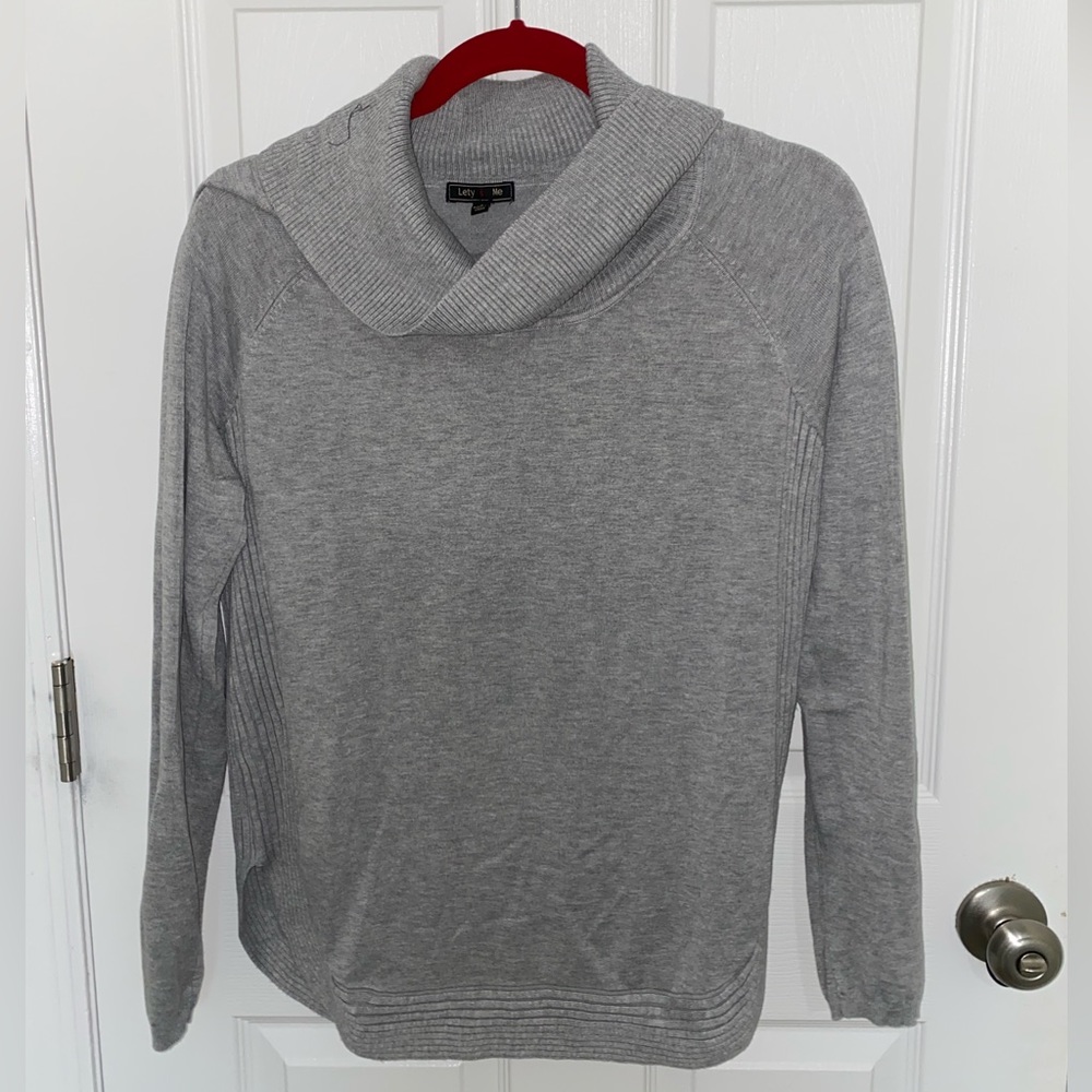 Grey cowl neck sweater